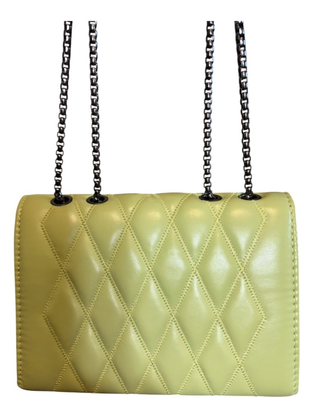 LIME GREEN BAG WITH STUDS - NWOT - Picture 2 of 5